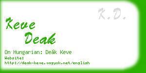 keve deak business card