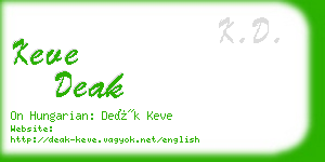 keve deak business card